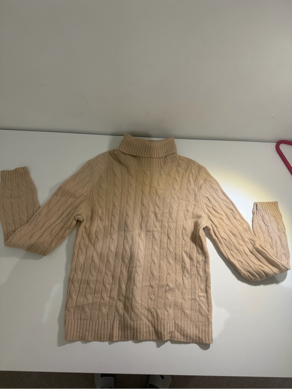 Evelyn Grace 100% Cashmere Cable Knit Turtleneck Sweater - Picture 4 of 4